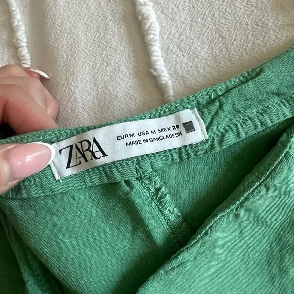Zara linen green skort - Picture 2 of 3